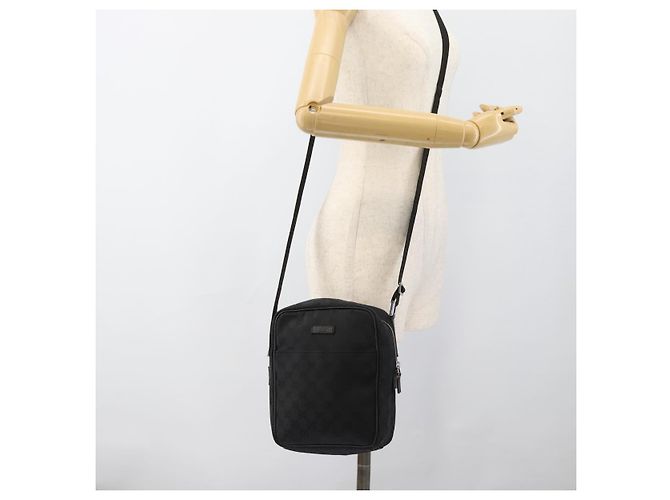 Borsa a Spalla GUCCI GG Canvas Nera Argento 122759 Auth ar13952 Nero - vista 23