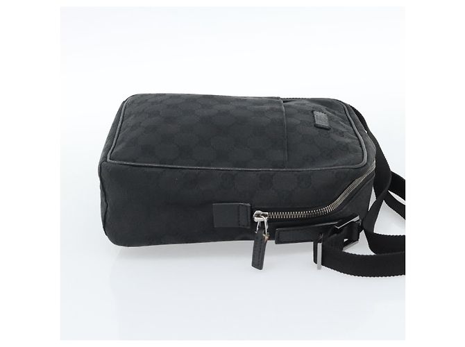 Borsa a Spalla GUCCI GG Canvas Nera Argento 122759 Auth ar13952 Nero - vista 4