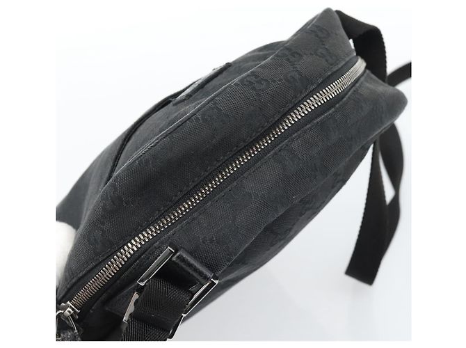 Borsa a Spalla GUCCI GG Canvas Nera Argento 122759 Auth ar13952 Nero - vista 6
