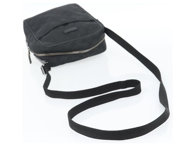 Borsa a Spalla GUCCI GG Canvas Nera Argento 122759 Auth ar13952 Nero - vista 7