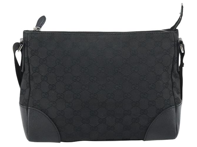 Borsa a Spalla GUCCI GG Canvas Nera Argento 114273 Auth bs35495 Nero - vista 2