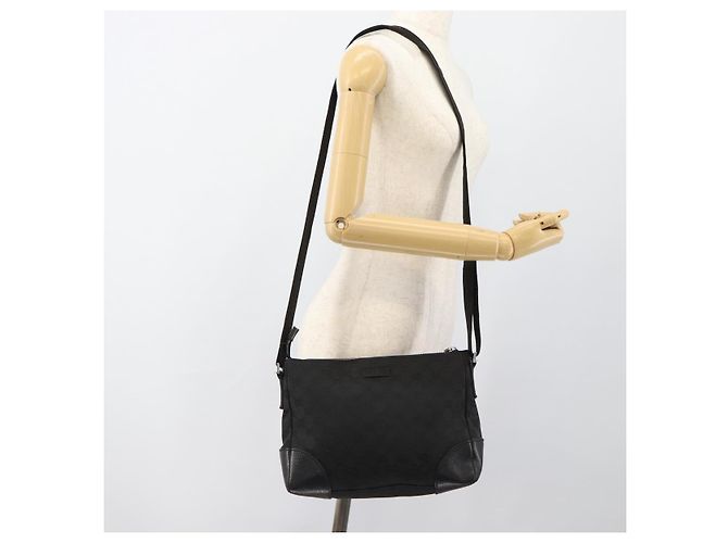 Borsa a Spalla GUCCI GG Canvas Nera Argento 114273 Auth bs35495 Nero - vista 22