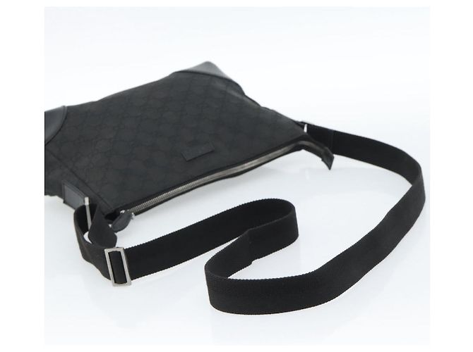Borsa a Spalla GUCCI GG Canvas Nera Argento 114273 Auth bs35495 Nero - vista 7