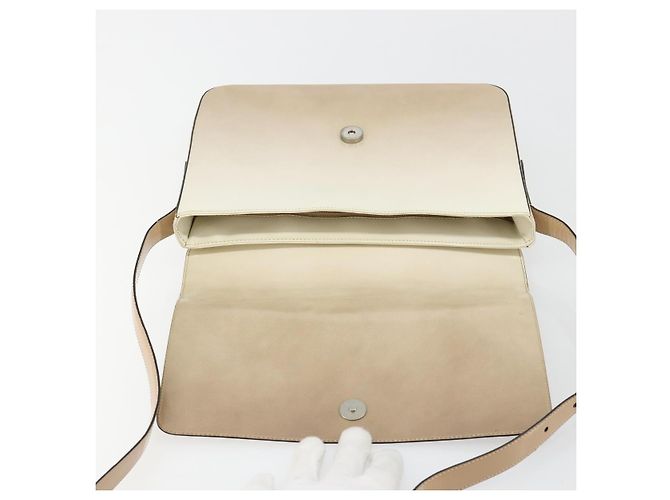 Borsa a tracolla PRADA in pelle verniciata Beige Argento Auth bs35591 - vista 10