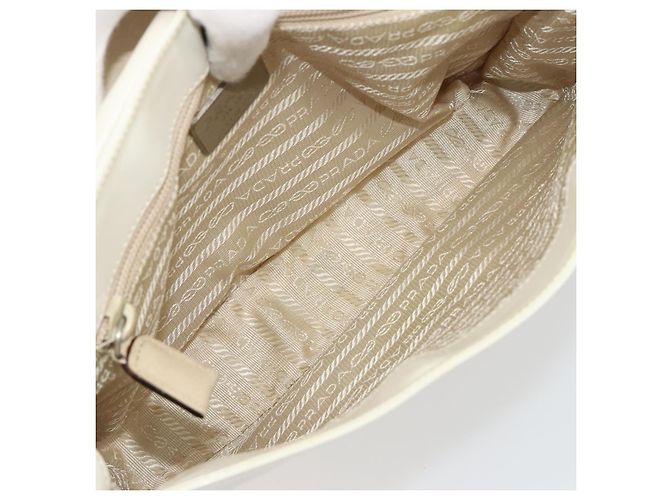 Borsa a tracolla PRADA in pelle verniciata Beige Argento Auth bs35591 - vista 11