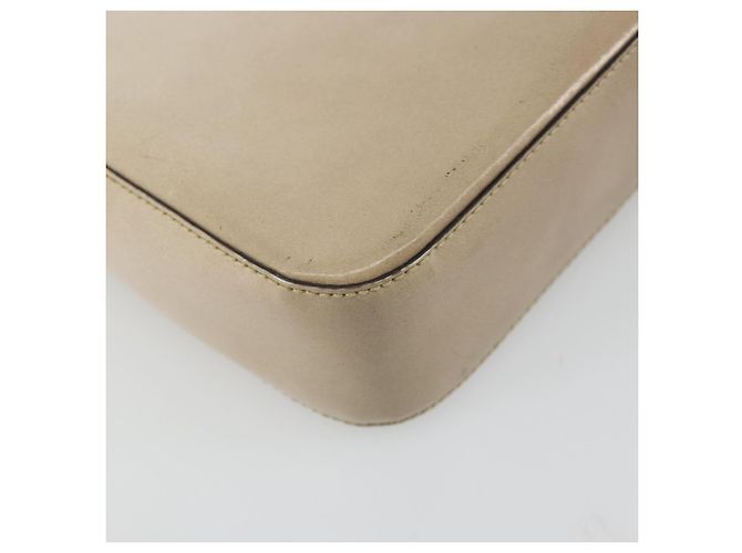 Borsa a tracolla PRADA in pelle verniciata Beige Argento Auth bs35591 - vista 16