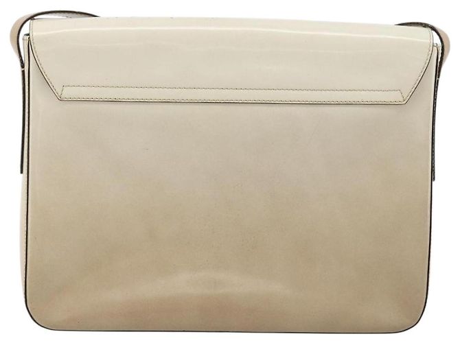 Borsa a tracolla PRADA in pelle verniciata Beige Argento Auth bs35591 - vista 2