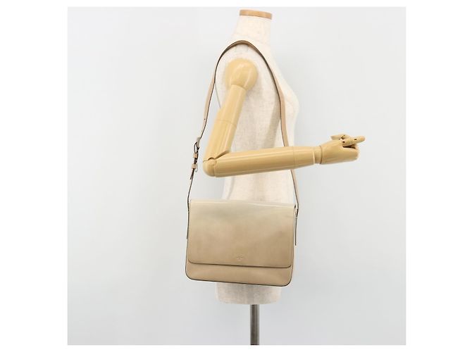 Borsa a tracolla PRADA in pelle verniciata Beige Argento Auth bs35591 - vista 23