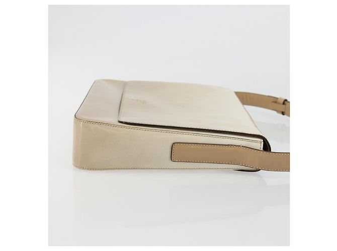 Borsa a tracolla PRADA in pelle verniciata Beige Argento Auth bs35591 - vista 3