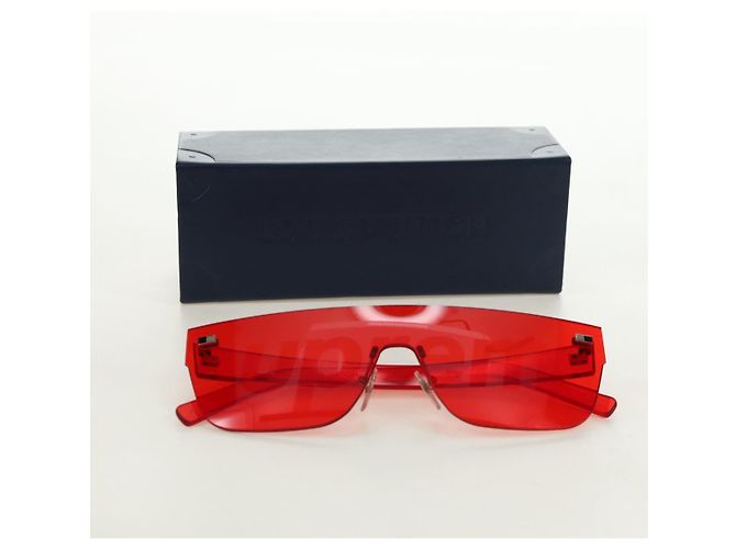 LOUIS VUITTON Gafas de sol Monogram LV x Supreme Citymark SP de plástico Auth 184270SM Roja - vista 12