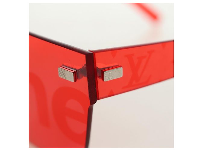 LOUIS VUITTON Gafas de sol Monogram LV x Supreme Citymark SP de plástico Auth 184270SM Roja - vista 16