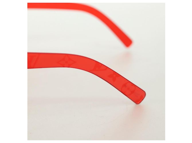 LOUIS VUITTON Gafas de sol Monogram LV x Supreme Citymark SP de plástico Auth 184270SM Roja - vista 18