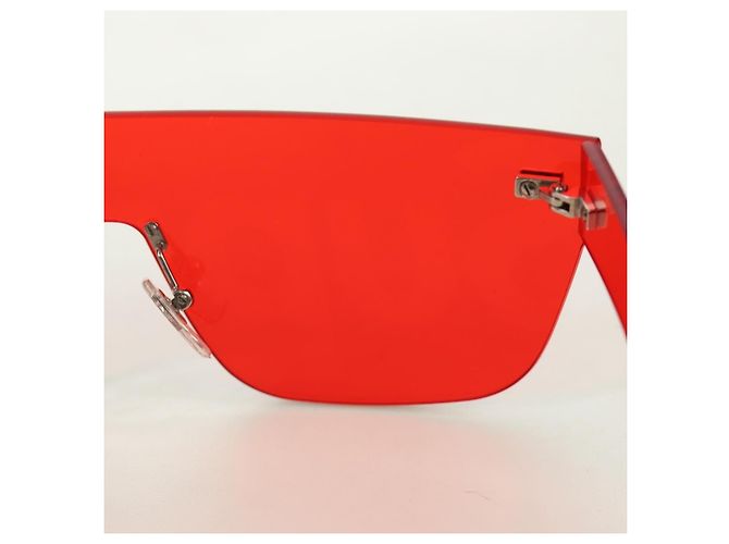 LOUIS VUITTON Gafas de sol Monogram LV x Supreme Citymark SP de plástico Auth 184270SM Roja - vista 21
