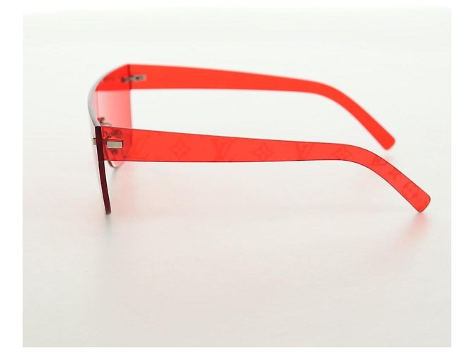 LOUIS VUITTON Gafas de sol Monogram LV x Supreme Citymark SP de plástico Auth 184270SM Roja - vista 3