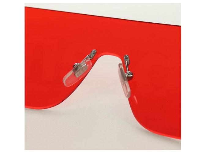 LOUIS VUITTON Gafas de sol Monogram LV x Supreme Citymark SP de plástico Auth 184270SM Roja - vista 9