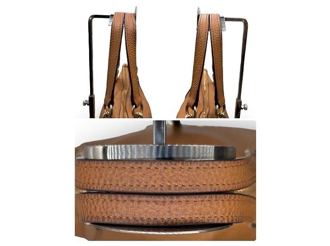 Borsa Tote Coach in pelle granulata marrone - vista 10