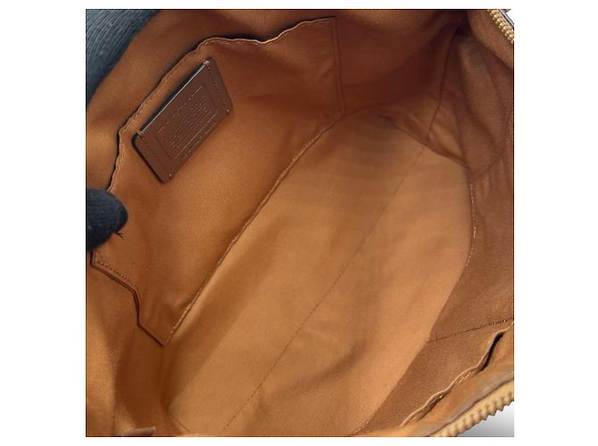 Borsa Tote Coach in pelle granulata marrone - vista 13