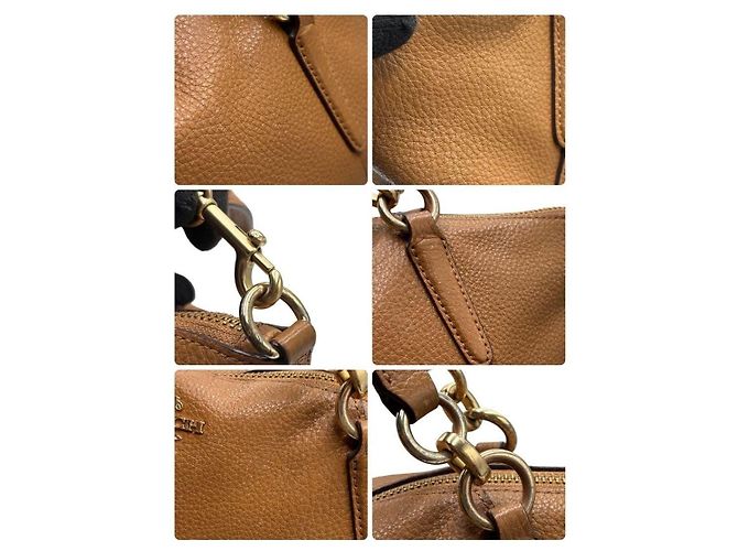 Borsa Tote Coach in pelle granulata marrone - vista 15