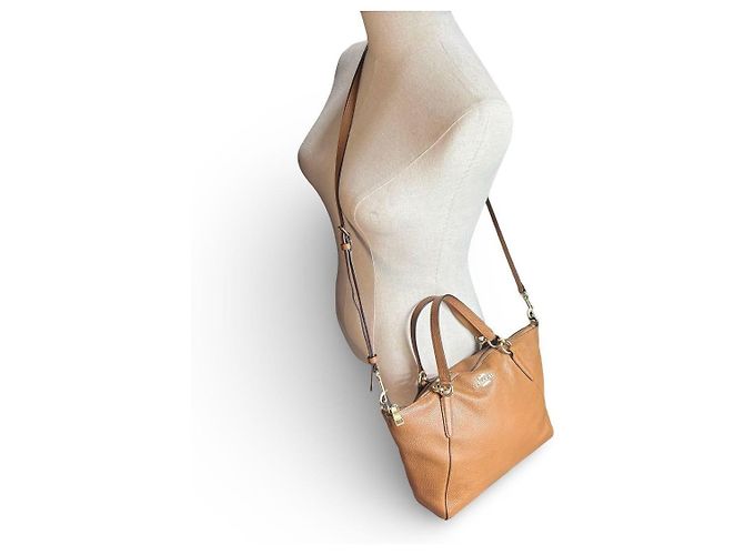 Borsa Tote Coach in pelle granulata marrone - vista 16
