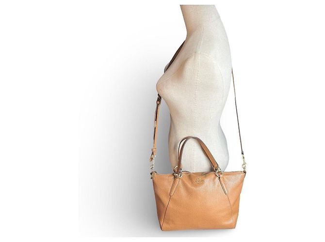 Borsa Tote Coach in pelle granulata marrone - vista 17