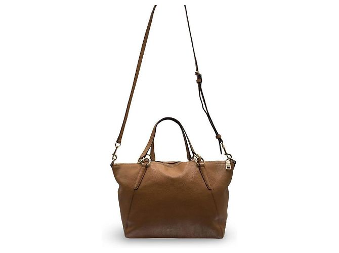 Borsa Tote Coach in pelle granulata marrone - vista 4