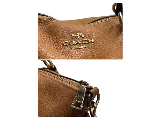 Borsa Tote Coach in pelle granulata marrone - vista 5