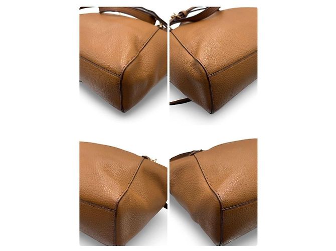Borsa Tote Coach in pelle granulata marrone - vista 9