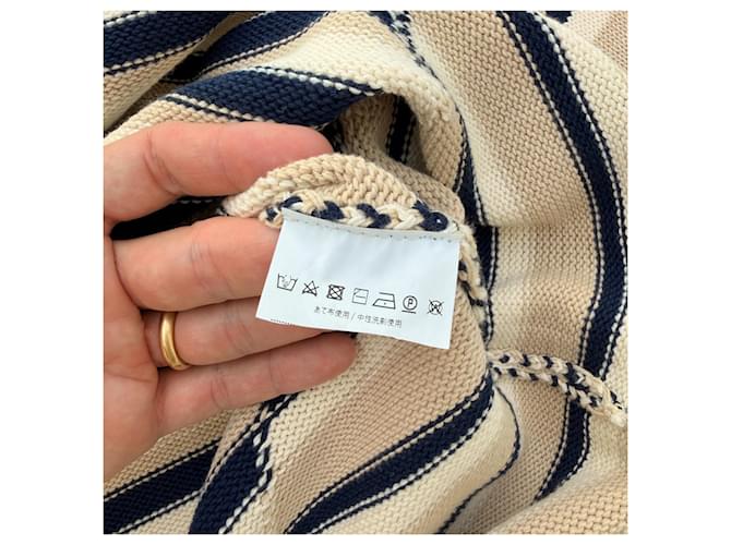 Weekend Max Mara Gestreifter Strickpullover asymmetrisch Schwarz Mehrfarben Beige - Ansicht 7
