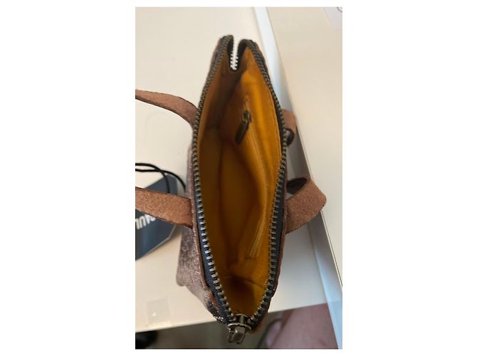 Autre Marque Paul Marius Piccola pochette in pelle texturizzata - Bronzo - vista 2
