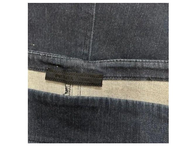 Prada Trägerloses Denim-Kleid Dunkelblau - Ansicht 2