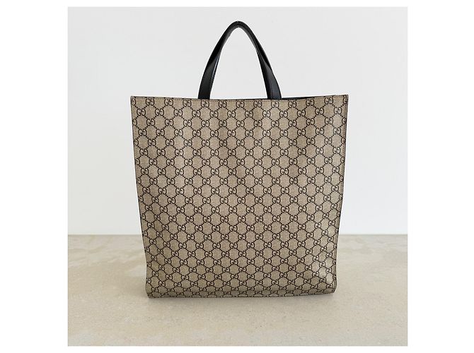 Gucci GG Supreme Blind for Love Bee Tote Marrone Monogramma - vista 4
