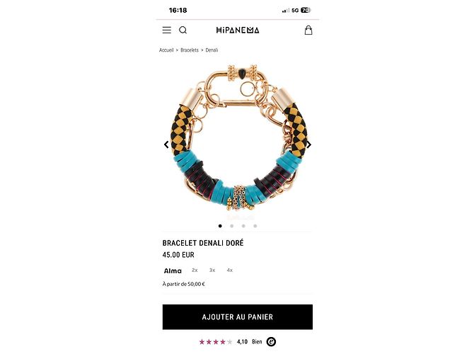 Bracciale Hipanema Oro D'oro - vista 4