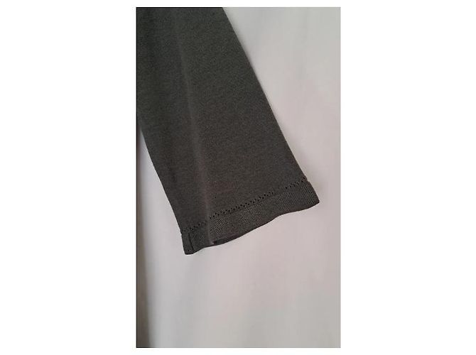 Polo Chanel de algodón gris antracita con botones de joya CC - vista 7