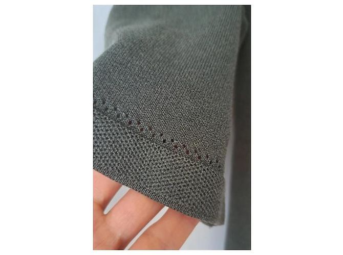 Polo Chanel de algodón gris antracita con botones de joya CC - vista 8