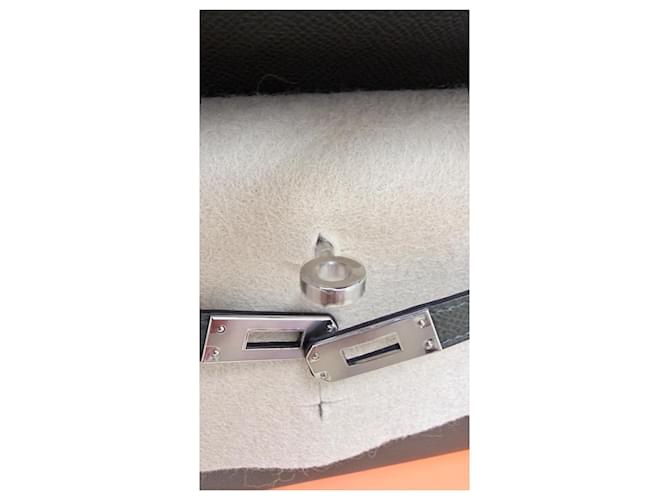Hermès Kelly 25 Sellier Epsom Grigio antracite Verde scuro - vista 8
