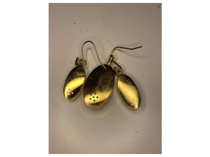 Autre Marque Handgefertigtes Goldschmuck-Set - Blau & Perlmutt Weiß Golden Metallisch - Ansicht 2