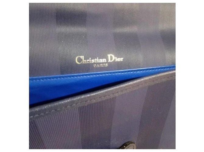 Christian Dior Clutch a Righe Blu Navy Blu scuro - vista 3