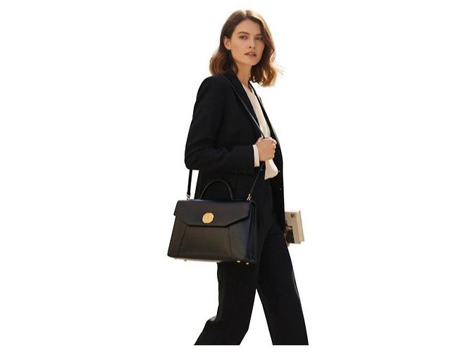 Yves Saint Laurent Borsa Satchel in pelle nera Nero - vista 2
