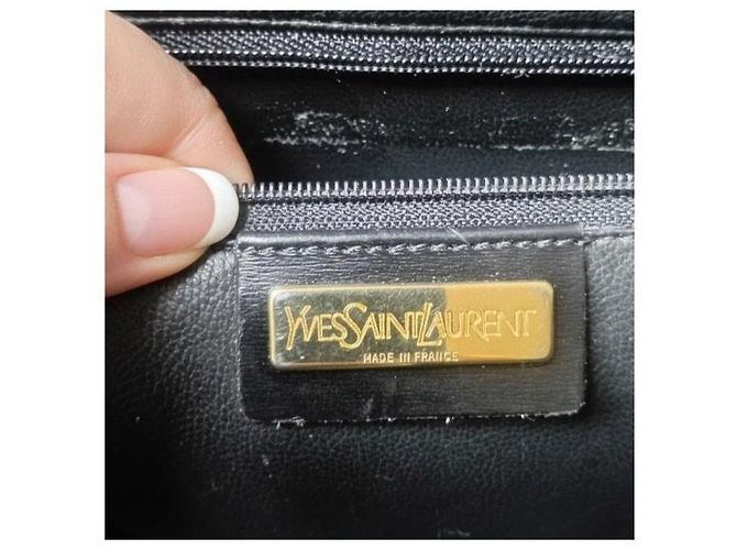 Yves Saint Laurent Borsa Satchel in pelle nera Nero - vista 3