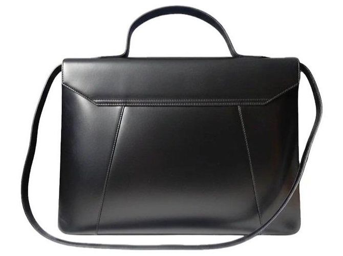 Yves Saint Laurent Borsa Satchel in pelle nera Nero - vista 4