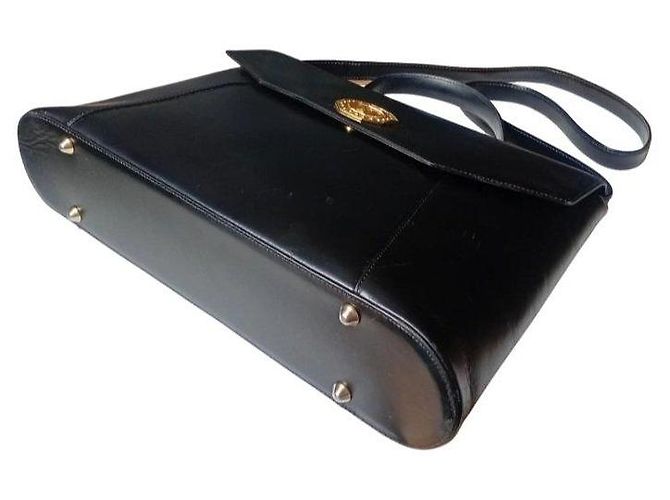 Yves Saint Laurent Borsa Satchel in pelle nera Nero - vista 5