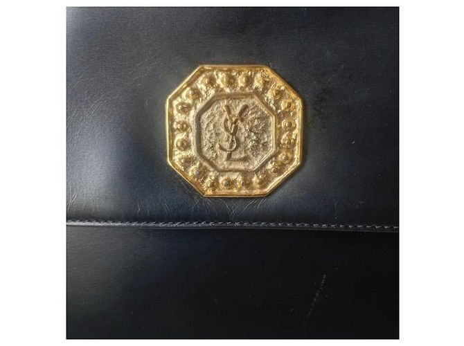 Yves Saint Laurent Borsa Satchel in pelle nera Nero - vista 6