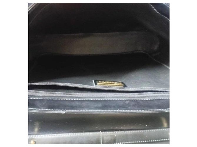 Yves Saint Laurent Borsa Satchel in pelle nera Nero - vista 7