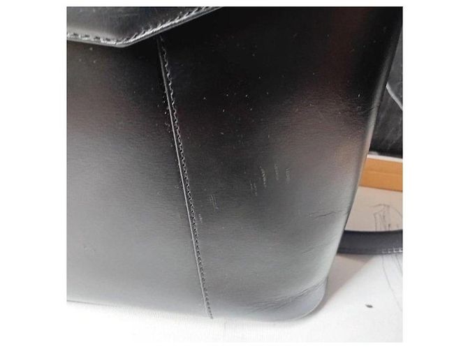 Yves Saint Laurent Borsa Satchel in pelle nera Nero - vista 8