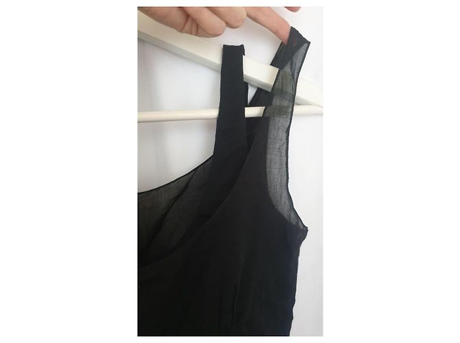 Prada Linea Rossa Top in Garza di Cotone Nero - vista 6