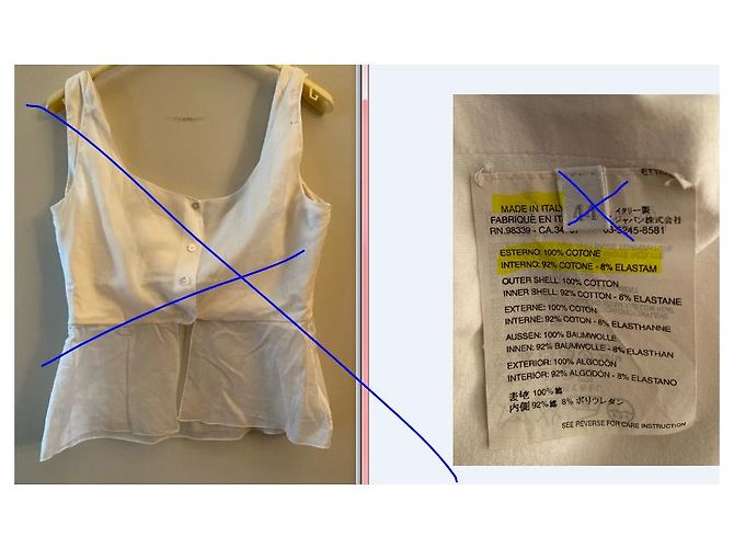 Prada Linea Rossa Top in Garza di Cotone Nero - vista 9