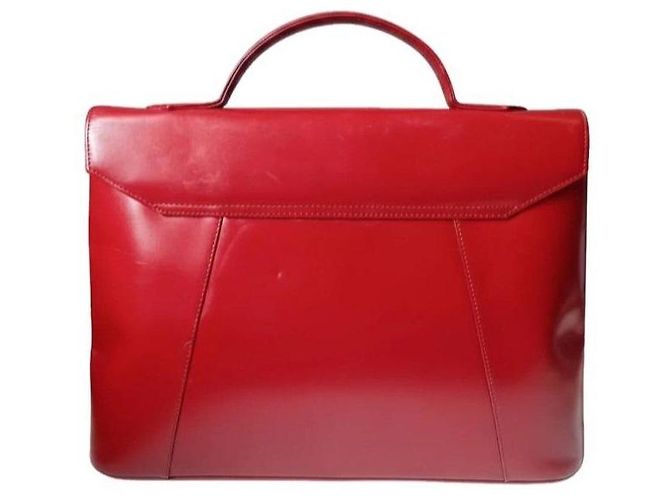 Yves Saint Laurent Borsa Satchel in pelle rossa Rosso - vista 6
