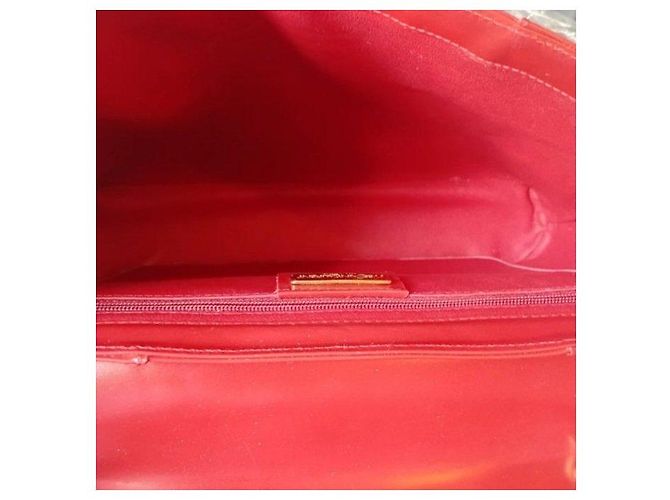 Yves Saint Laurent Borsa Satchel in pelle rossa Rosso - vista 8