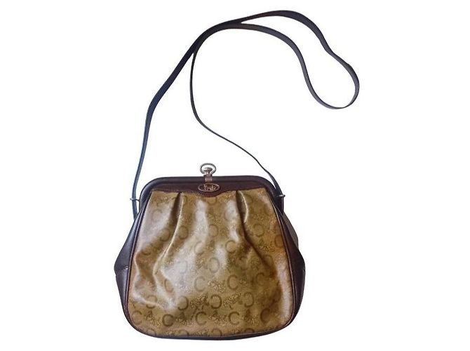 Céline Borsa a tracolla Celine Triomphe Monogram in tela Marrone Beige - vista 2
