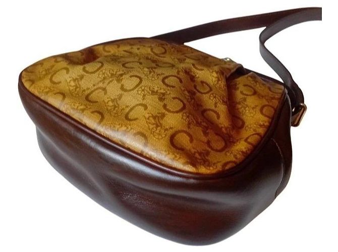 Céline Borsa a tracolla Celine Triomphe Monogram in tela Marrone Beige - vista 7